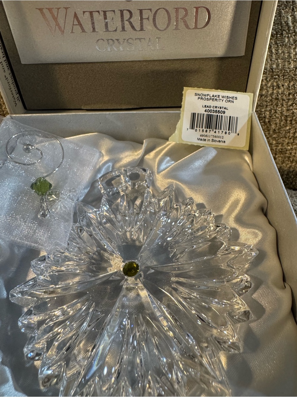 Waterford Crystal Snowflake Wishes Prosperity Christmas Ornament 2019 - Picture 7 of 10